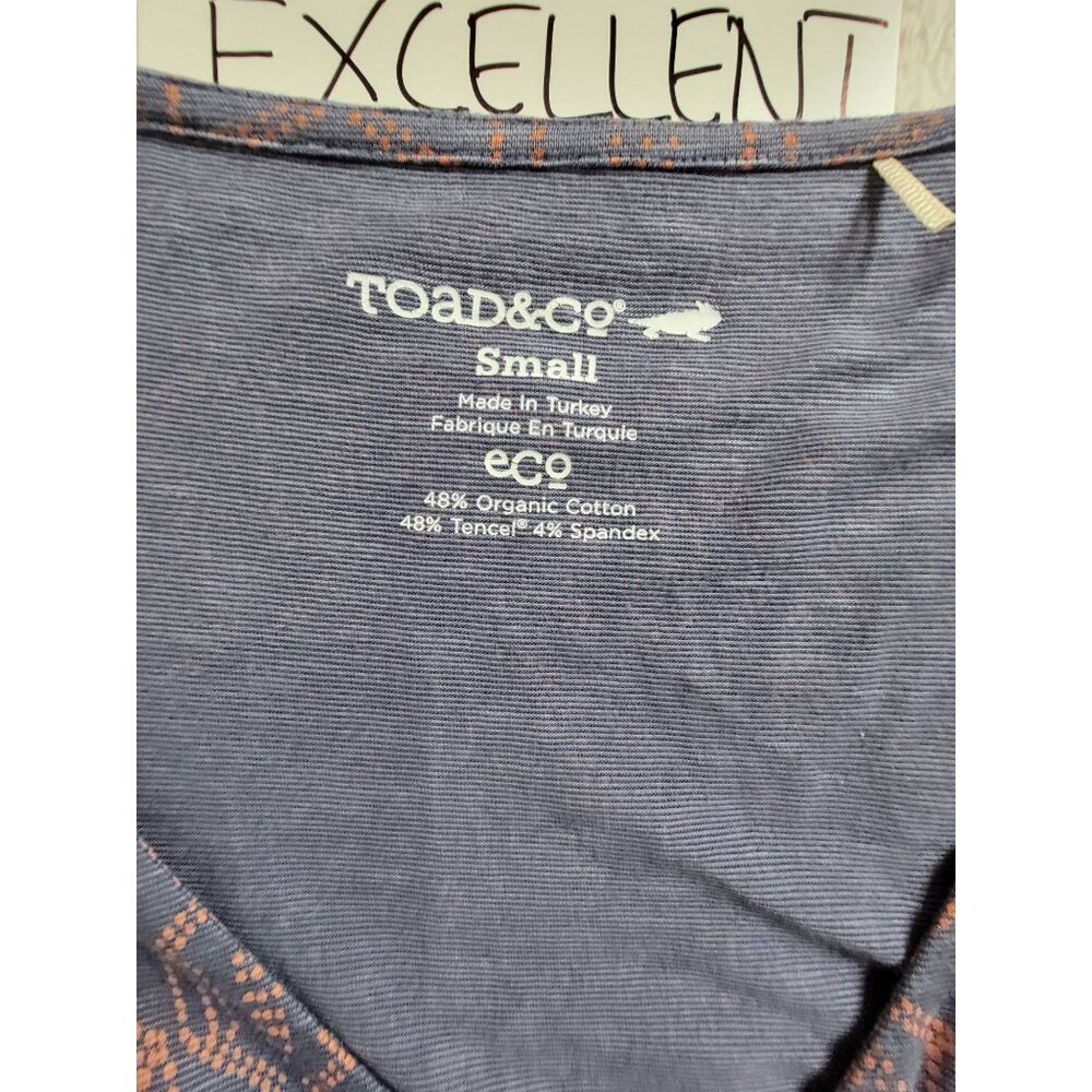 Toad&Co Cue Wrap Cafe Dress Small Elbow Sleeve Organic Cotton Stretch Tie-Waist - Picture 3 of 10